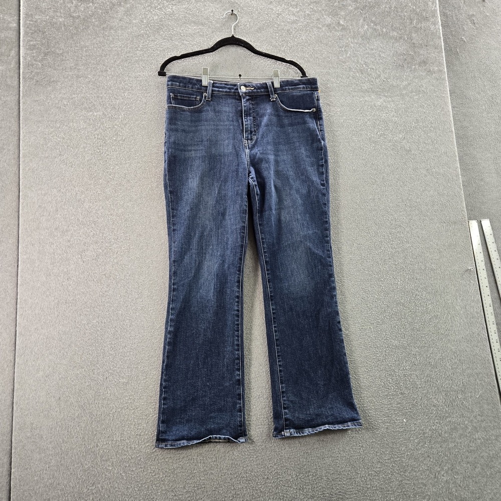 UNIQLO Men Jeans 30 IN Blue Denim Flared Flare Button Skinny 27" Inseam